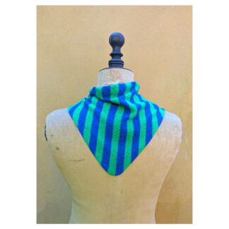 NEW Cashmere + Cotton Neckerchief “Parrot + St Kilda Stripes”