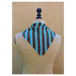 NEW Cashmere + Cotton Neckerchief “Nut Brittle + Tourmaline Stripes”