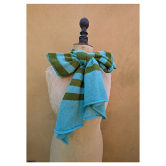 NEW Cashmere + Cotton Stripey Scarf “Tourmaline + Picholine”