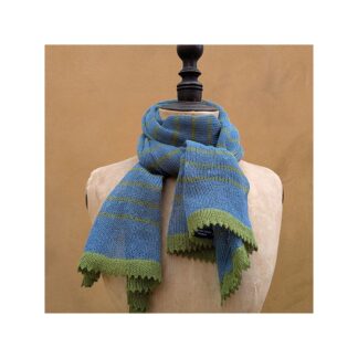 Flax Linen Scarf “Denim + Olive”