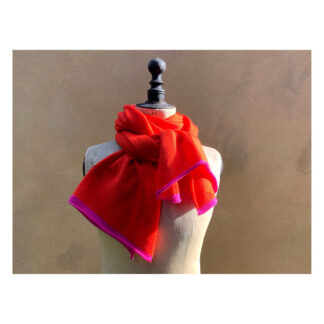 NEW Merino Lambswool Scarf “Orange Gloss + Punk”
