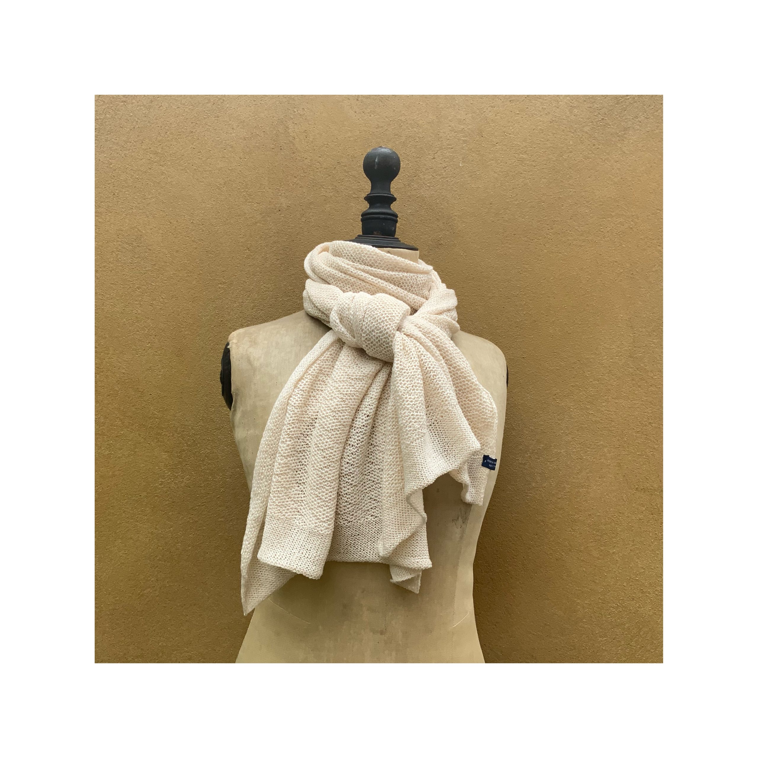 New Textured Cashmere + Linen Scarf “Clotted Cream” – Josephine Doolan